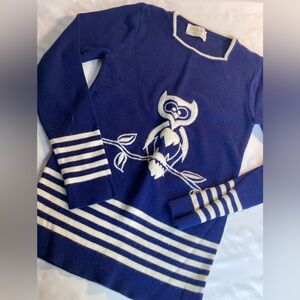Tarrri Vintage Blue Owl Junior Sweater XSmall